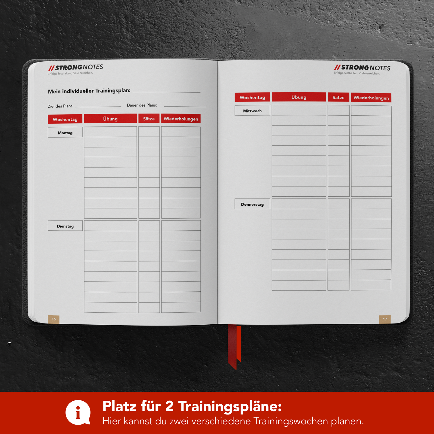 StrongNotes® Trainingsnotizbuch